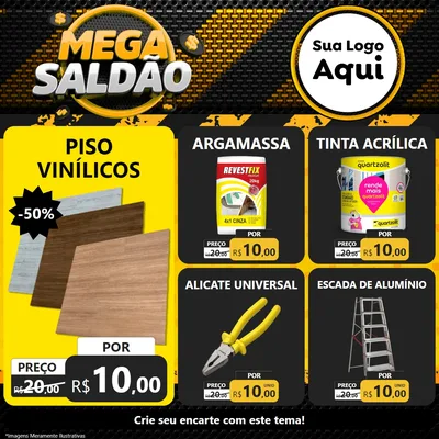 Modelo de Rede Social para Feed Facebook com o tema Mega Saldão para Material para Construção