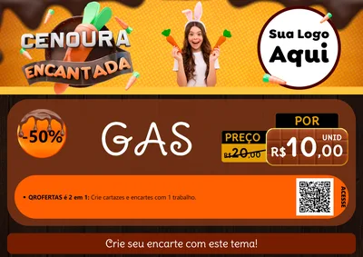 Modelo de Cartaz para Cartaz A4 Horizontal com o tema Cenoura Encantada - Páscoa para Água e gás