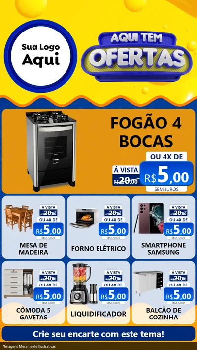 Modelo de Rede Social para Stories com o tema Aqui Tem Ofertas para Móveis e Eletro