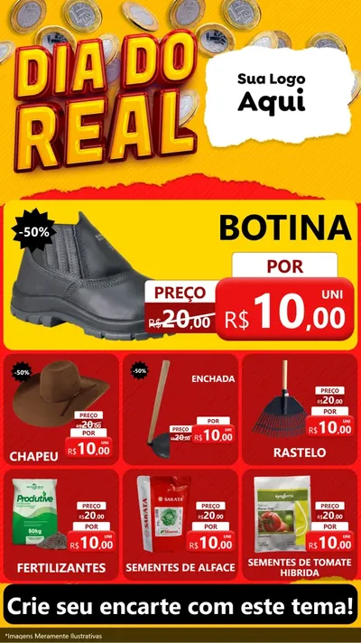 Modelo de Rede Social para Stories com o tema Dia Do Real para Agropecuária