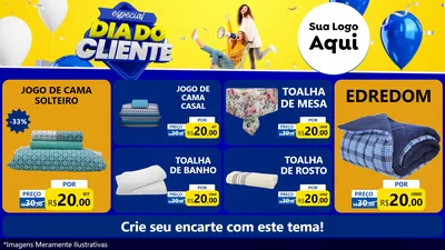 Modelo de TV para TV Horizontal com o tema Especial Dia do Cliente para Cama, Mesa e Banho
