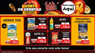 Modelo de TV para TV Horizontal com o tema Quinta de Ofertas Imbatíveis para Supermercado