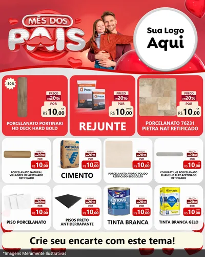 Modelo de Rede Social para Feed Instagram com o tema Mês dos Pais para Pisos e revestimentos
