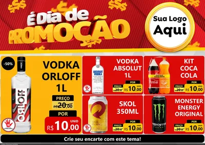 Modelo de Encarte para Encarte A4 Horizontal com o tema É Dia De Promoção para Distribuidora de bebidas