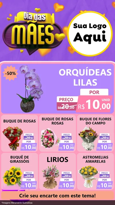 Modelo de Rede Social para Stories com o tema Dia das Mães para Floricultura e jardim