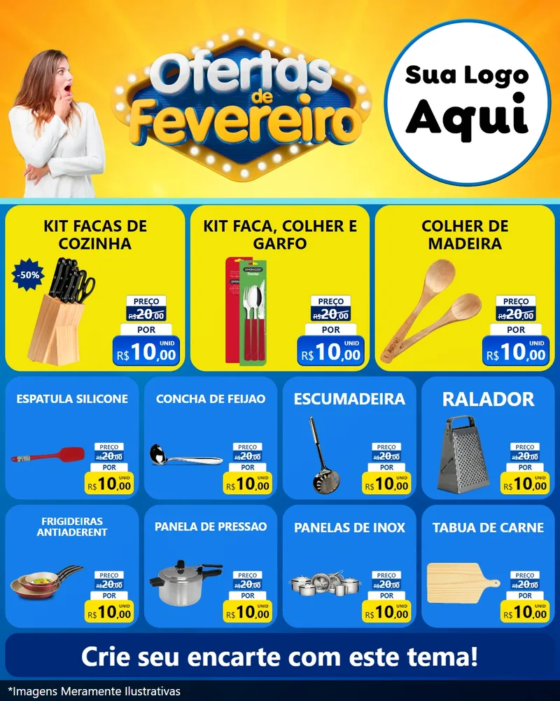 Modelo de Rede Social para Feed Instagram com o tema Ofertas de Fevereiro para Utilidades Domésticas