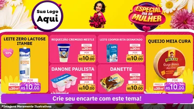 Modelo de TV para TV Horizontal com o tema Especial Dia da Mulher para Frios e Laticínios