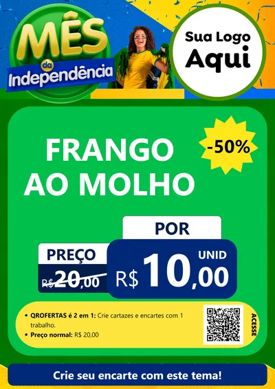 Modelo de Cartaz para Cartaz A4 Vertical com o tema Mês da Independência para Restaurante