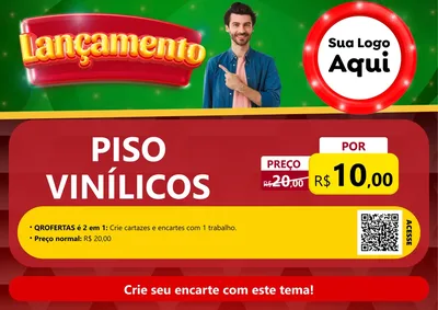 Modelo de Cartaz para Cartaz A4 Horizontal com o tema Lançamento para Material para Construção