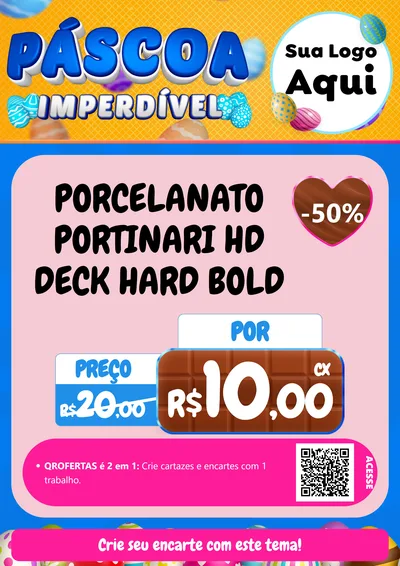 Modelo de Cartaz para Cartaz A4 Vertical com o tema Páscoa Imperdível para Pisos e revestimentos
