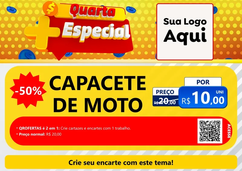 Modelo de Cartaz para Cartaz A4 Horizontal com o tema Quarta Mais Especial para Moto peças