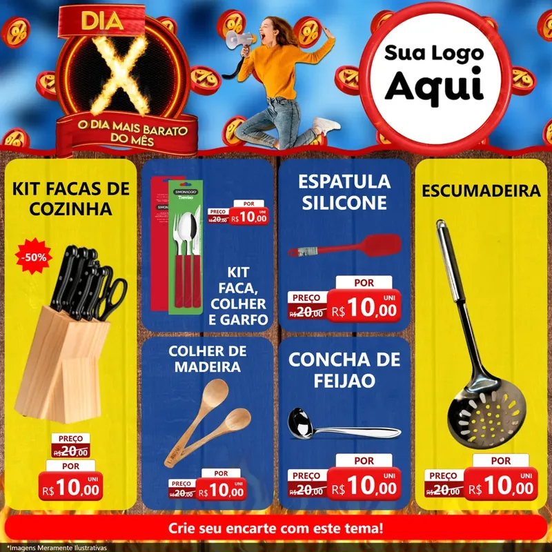 Modelo de Rede Social para Feed Facebook com o tema Dia X - O Dia Mais Barato Do Mês para Utilidades Domésticas
