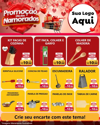 Modelo de Rede Social para Feed Instagram com o tema Promoção Dia dos Namorados para Utilidades Domésticas