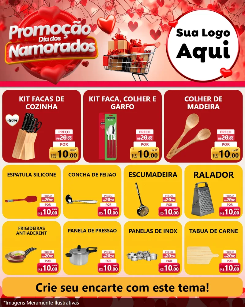 Modelo de Rede Social para Feed Instagram com o tema Promoção Dia dos Namorados para Utilidades Domésticas
