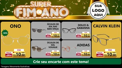 Modelo de TV para TV Horizontal com o tema Super Fim de Ano para Óticas