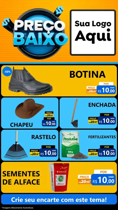 Modelo de TV para TV Vertical com o tema Preço Baixo para Agropecuária
