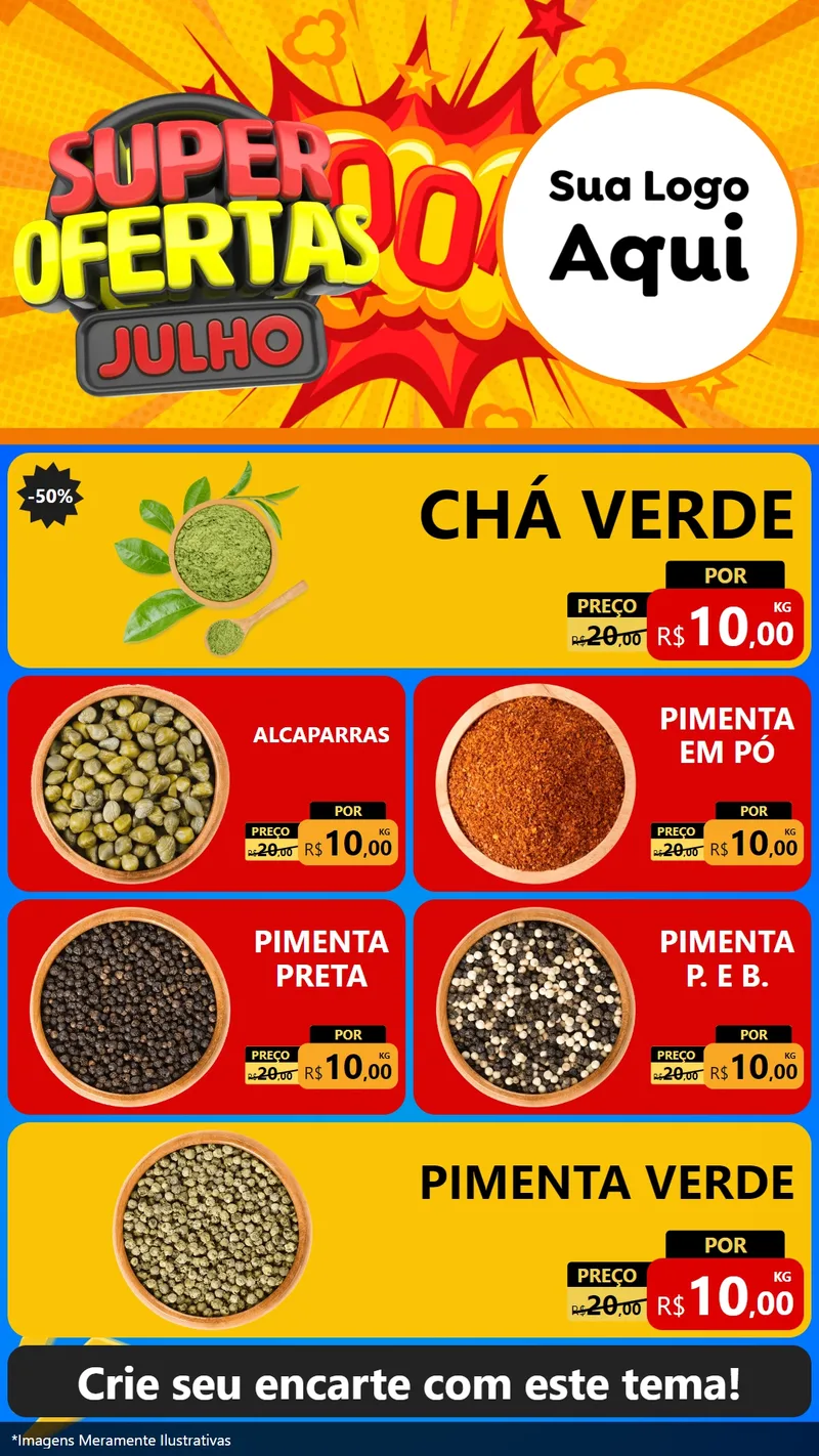 Modelo de TV para TV Vertical com o tema Super Ofertas Julho para Produtos Naturais