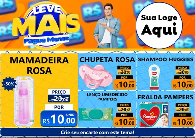 Modelo de Encarte para Encarte A4 Horizontal com o tema Leve Mais, Pague Menos para Bebês