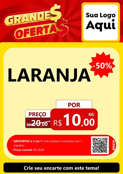 Modelo de Cartaz para Cartaz A4 Vertical com o tema Grandes Ofertas para Hortifrúti