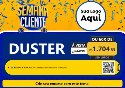 Modelo de Cartaz para Cartaz A4 Horizontal com o tema Semana do Cliente para Concessionaria de Carros