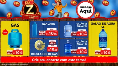 Modelo de TV para TV Horizontal com o tema Dia Z - O Dia Mais Barato Do Mês para Água e gás