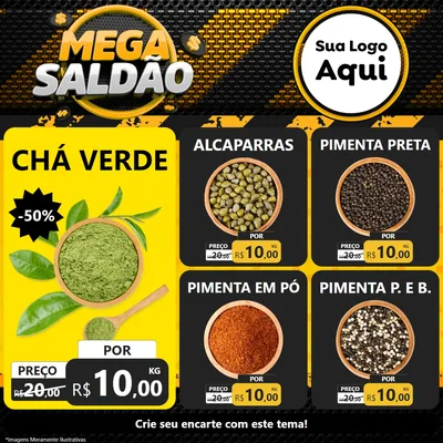 Modelo de Rede Social para Feed Facebook com o tema Mega Saldão para Produtos Naturais
