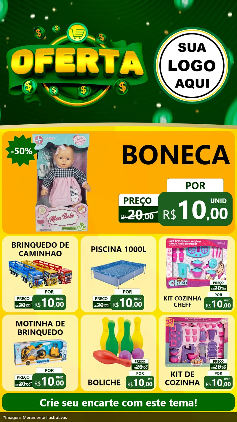 Modelo de Rede Social para Stories com o tema Oferta para Brinquedos