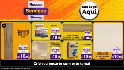 Modelo de TV para TV Horizontal com o tema Nossos Serviços para Pisos e revestimentos