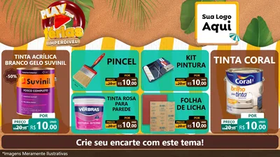 Modelo de TV para TV Horizontal com o tema Play Nas Férias Imperdível para Tintas e Ferramentas