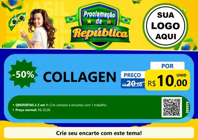 Modelo de Cartaz para Cartaz A4 Horizontal com o tema Proclamação da República para Suplementos alimentares