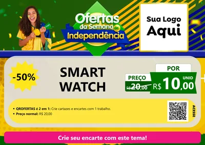 Modelo de Cartaz para Cartaz A4 Horizontal com o tema Ofertas da Semana da Independência para Informática