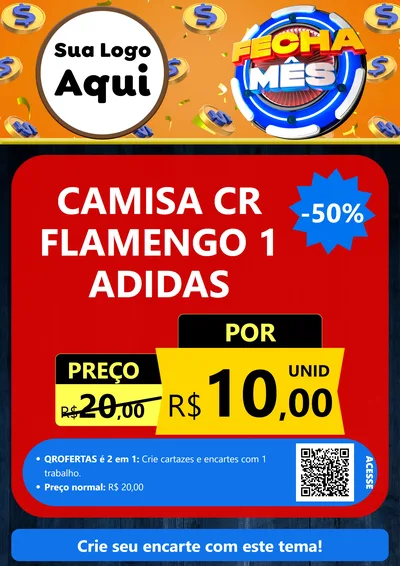 Modelo de Cartaz para Cartaz A4 Vertical com o tema Fecha Mês para Roupas e acessórios
