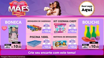 Modelo de TV para TV Horizontal com o tema Mês das Mães Imperdível para Brinquedos