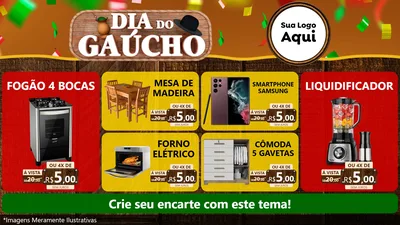 Modelo de TV para TV Horizontal com o tema Dia do Gaúcho para Móveis e Eletro