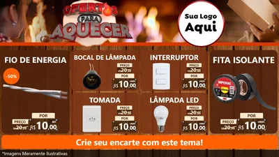 Modelo de TV para TV Horizontal com o tema Ofertas Para Aquecer para Materiais Elétricos