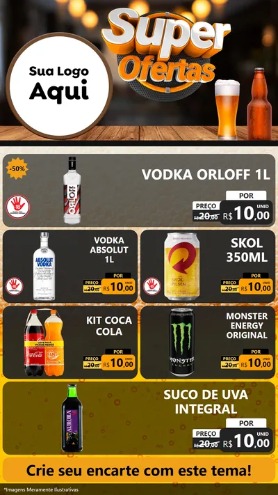 Modelo de TV para TV Vertical com o tema Super Ofertas - Adega / Bebidas para Distribuidora de bebidas