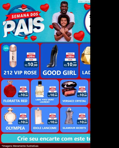 Modelo de Rede Social para Feed Instagram com o tema Semana Dos Pais para Perfumes