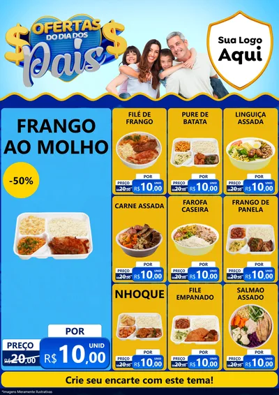 Modelo de Encarte para Encarte A4 Vertical com o tema Ofertas do Dia dos Pais para Restaurante