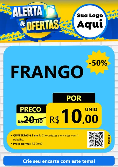 Modelo de Cartaz para Cartaz A4 Vertical com o tema Alerta de Ofertas para Assados