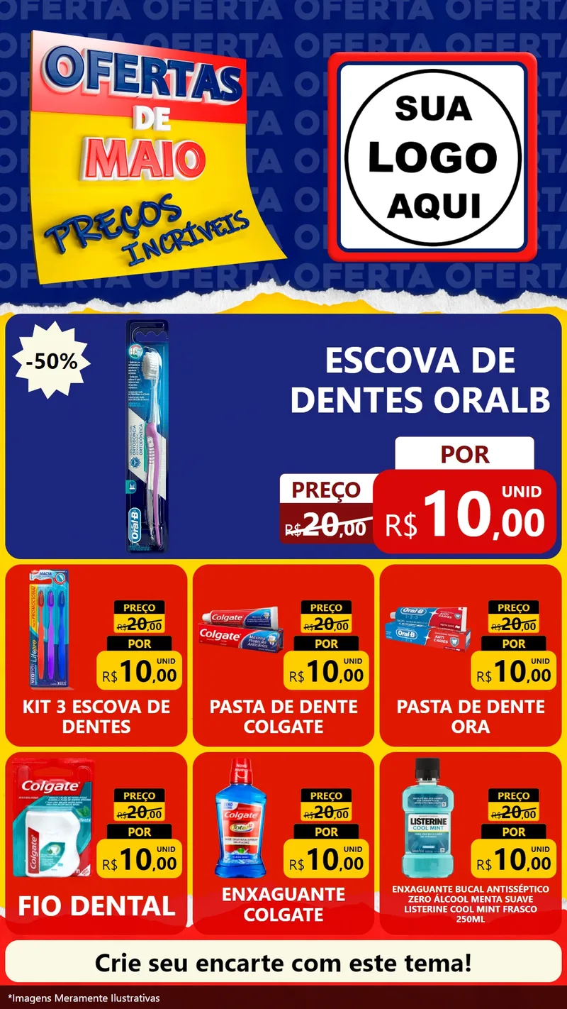 Modelo de Rede Social para Stories com o tema Ofertas de Maio - Preços Incríveis para Higiene Pessoal