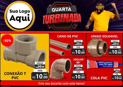 Modelo de Encarte para Encarte A4 Horizontal com o tema Quarta Turbinada para Tubos e conexões