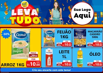 Modelo de Encarte para Encarte A4 Horizontal com o tema Leva Tudo para Supermercado