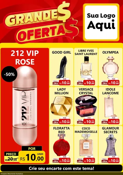 Modelo de Encarte para Encarte A4 Vertical com o tema Grandes Ofertas para Perfumes