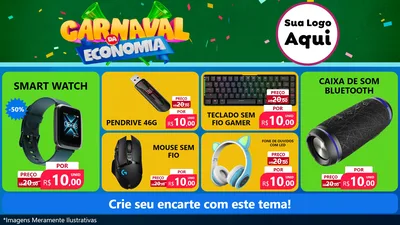 Modelo de TV para TV Horizontal com o tema Carnaval da Economia para Informática