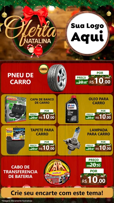 Modelo de TV para TV Vertical com o tema Ofertas Natalina para Auto peças