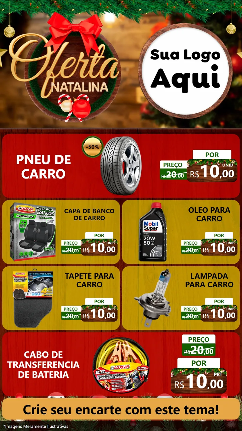 Modelo de TV para TV Vertical com o tema Ofertas Natalina para Auto peças