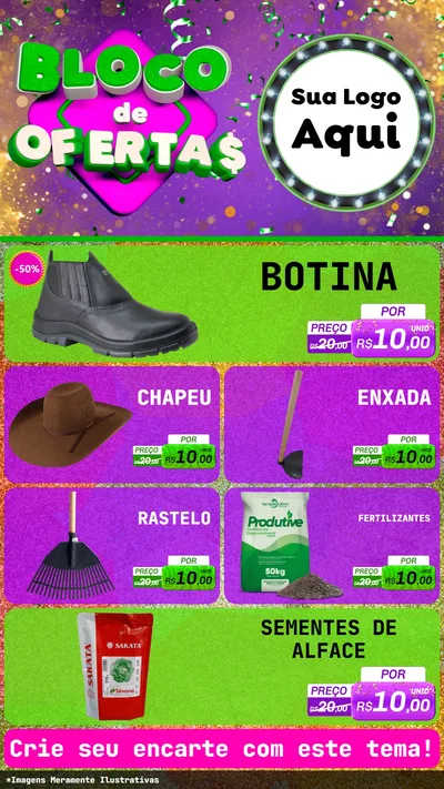 Modelo de TV para TV Vertical com o tema Bloco de Ofertas para Agropecuária