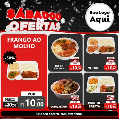 Modelo de Rede Social para Feed Facebook com o tema Sabadou de Ofertas para Restaurante