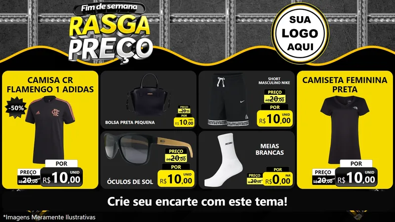 Modelo de TV para TV Horizontal com o tema Fim de Semana Rasga Preço para Roupas e acessórios