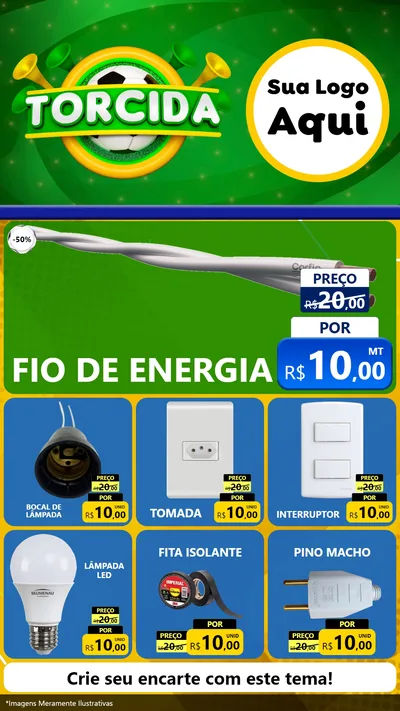 Modelo de Rede Social para Stories com o tema Torcida para Materiais Elétricos